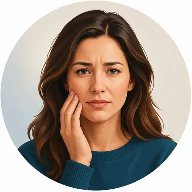 Illustration of a patient with tooth discomfort
